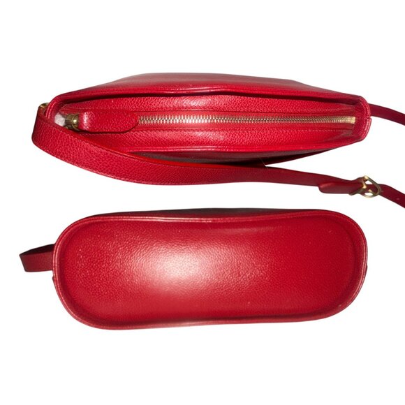 VTG Coach Madison Regis Bag 4405 Cherry Caviar Leather Crossbody 90s Italy + Tag - Picture 7 of 11